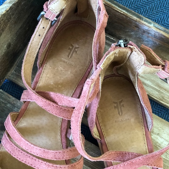 Frye Kenzie Moto Strappy Pointed Suede Flats NEW - Picture 8 of 8